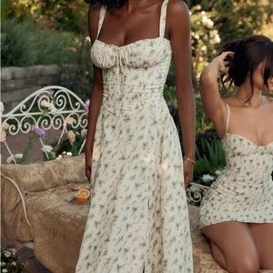 House of CB Carmen Garden Print Dress Bustier Sundress size L+